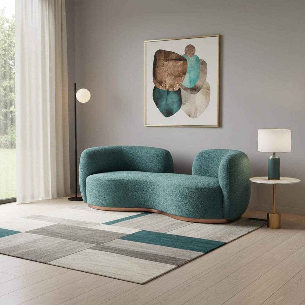 87" Teal Blue Sofa With Legs HomeRoots