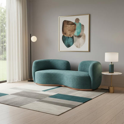 87" Teal Blue Sofa With Legs HomeRoots