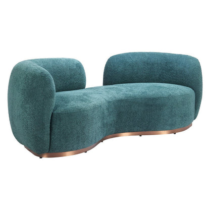 87" Teal Blue Sofa With Legs HomeRoots