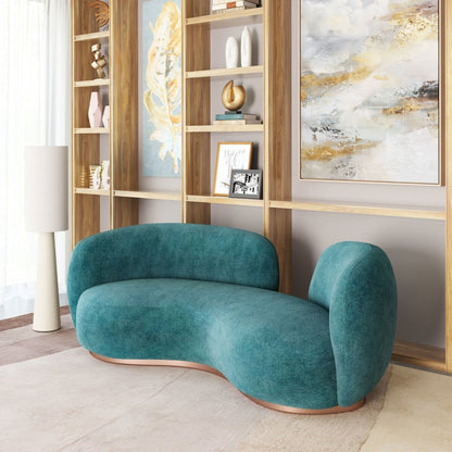 87" Teal Blue Sofa With Legs HomeRoots