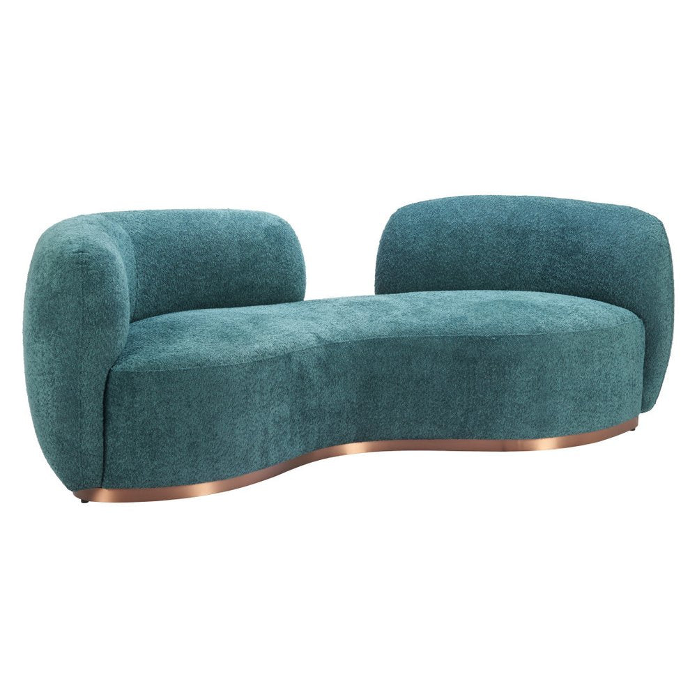 87" Teal Blue Sofa With Legs HomeRoots