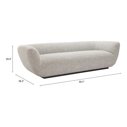 96" Gray Upholstered Sofa HomeRoots