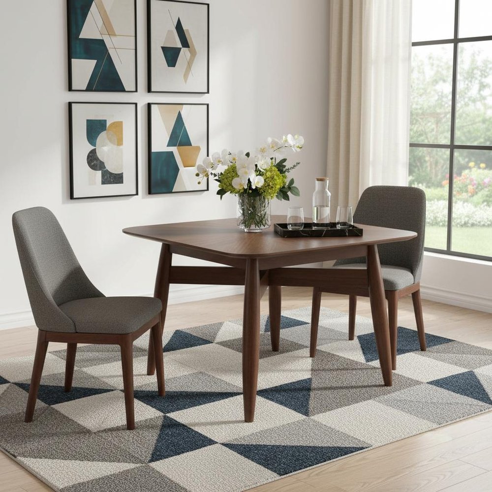 46" Espresso Solid Wood Square Dining Table HomeRoots