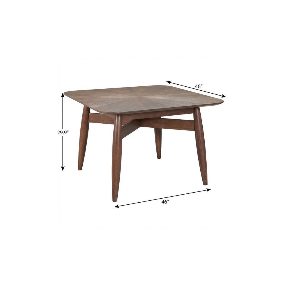 46" Espresso Solid Wood Square Dining Table HomeRoots
