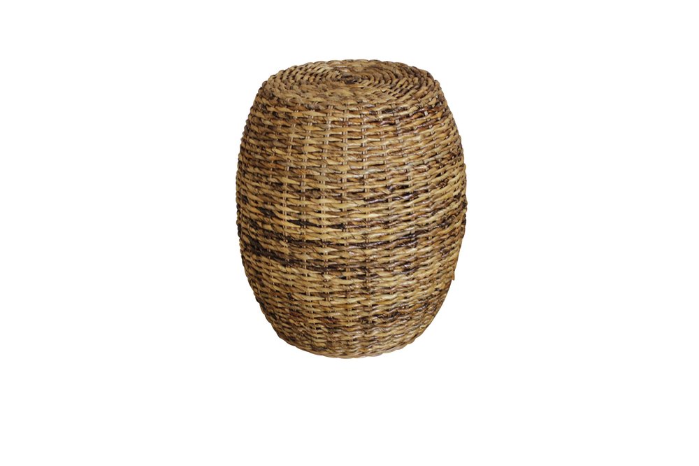 20" Natural Rattan Round Drum End Table HomeRoots