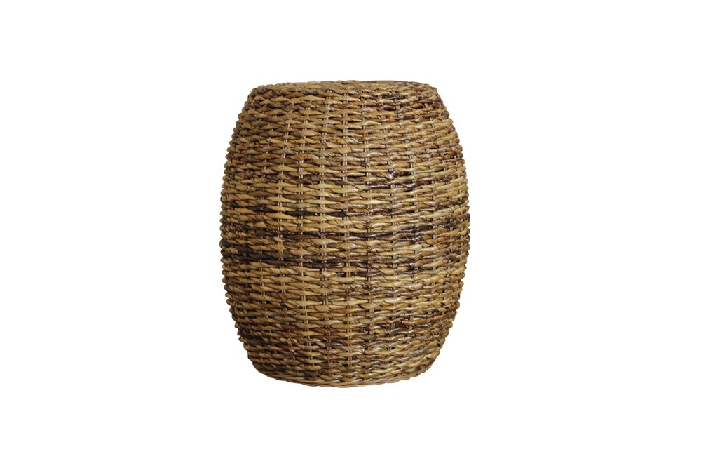 20" Natural Rattan Round Drum End Table HomeRoots