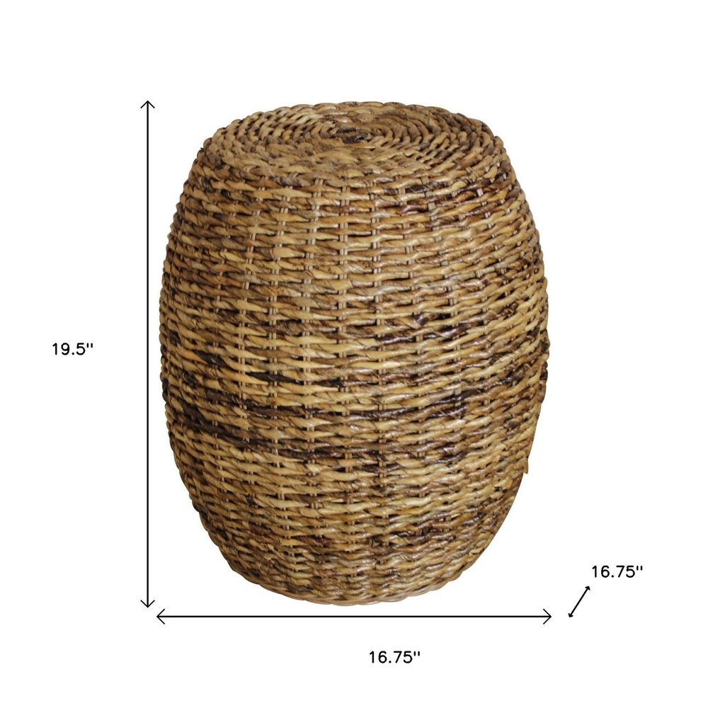20" Natural Rattan Round Drum End Table HomeRoots
