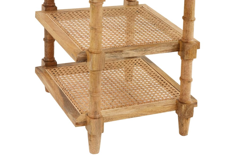 24" Natural Solid Wood End Table With Two Shelves HomeRoots