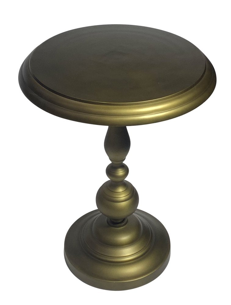 24" Brass Aluminum Round Pedestal End Table HomeRoots