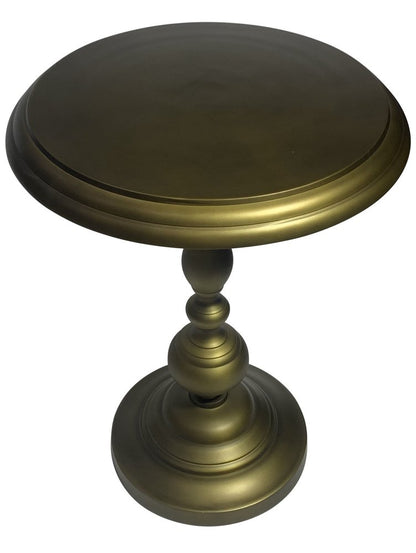 24" Brass Aluminum Round Pedestal End Table HomeRoots