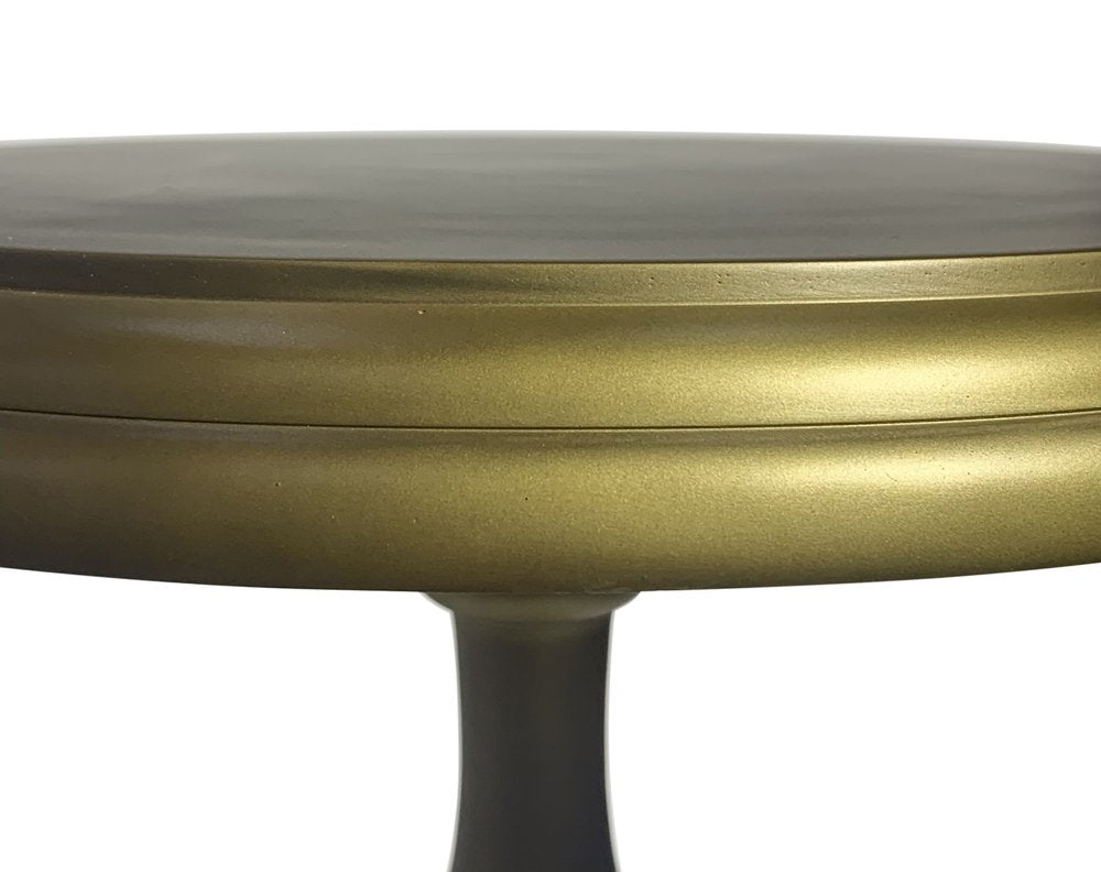 24" Brass Aluminum Round Pedestal End Table HomeRoots