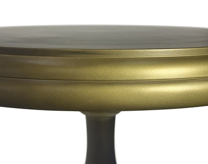24" Brass Aluminum Round Pedestal End Table HomeRoots