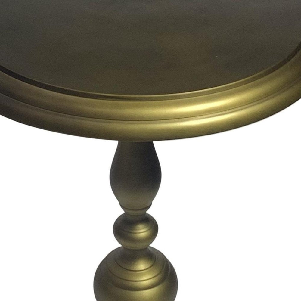 24" Brass Aluminum Round Pedestal End Table HomeRoots