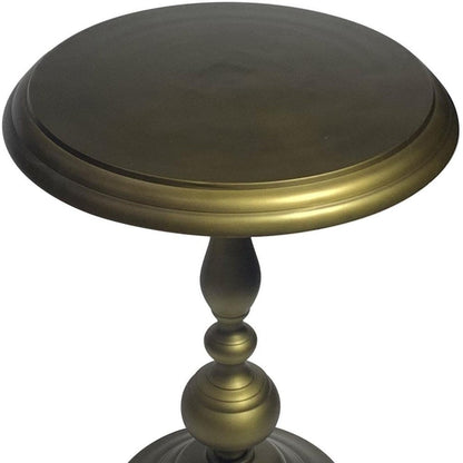 24" Brass Aluminum Round Pedestal End Table HomeRoots