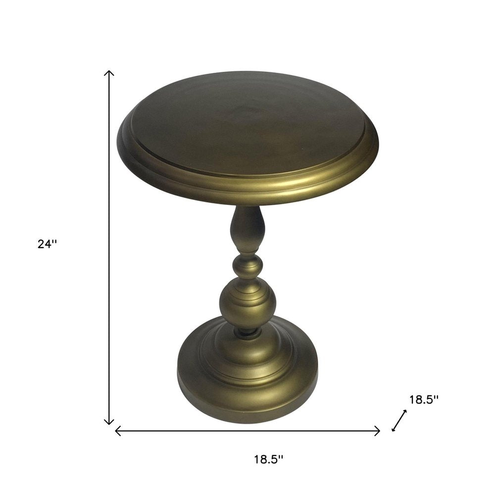 24" Brass Aluminum Round Pedestal End Table HomeRoots