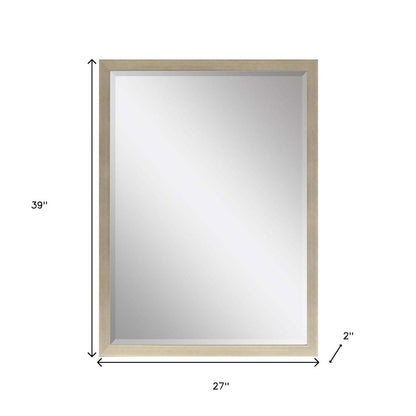 39" Silver Solid Wood Framed Accent Mirror