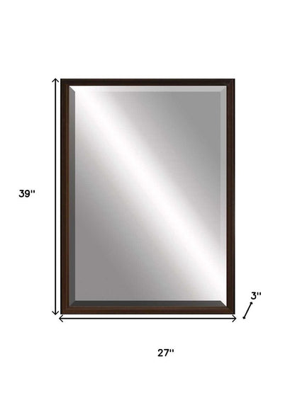 39" Bronze Wood Accent Mirror