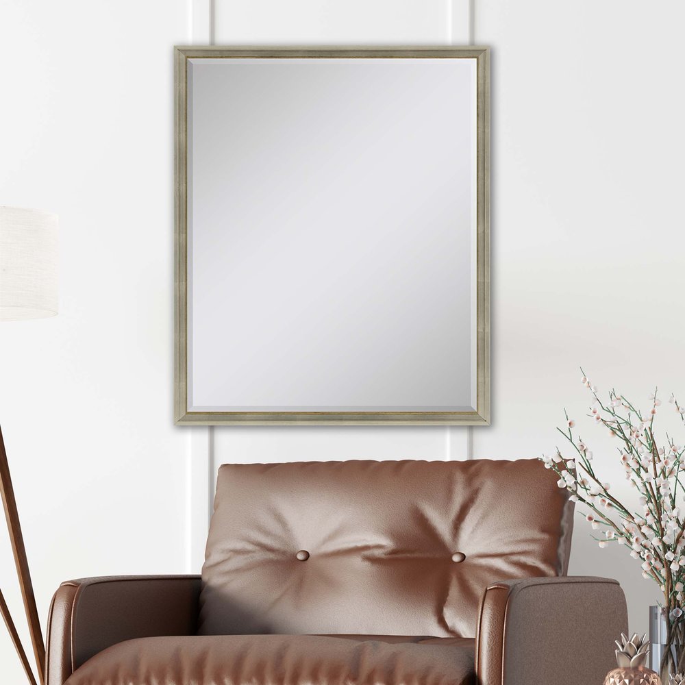 30" Silver Wood Accent Mirror — view 2
