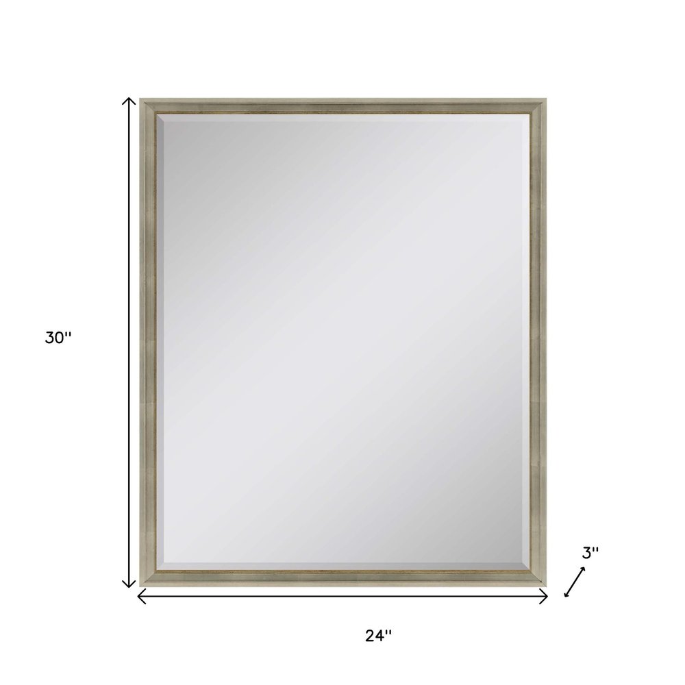 30" Silver Wood Accent Mirror — view 5