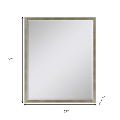 30" Silver Wood Accent Mirror