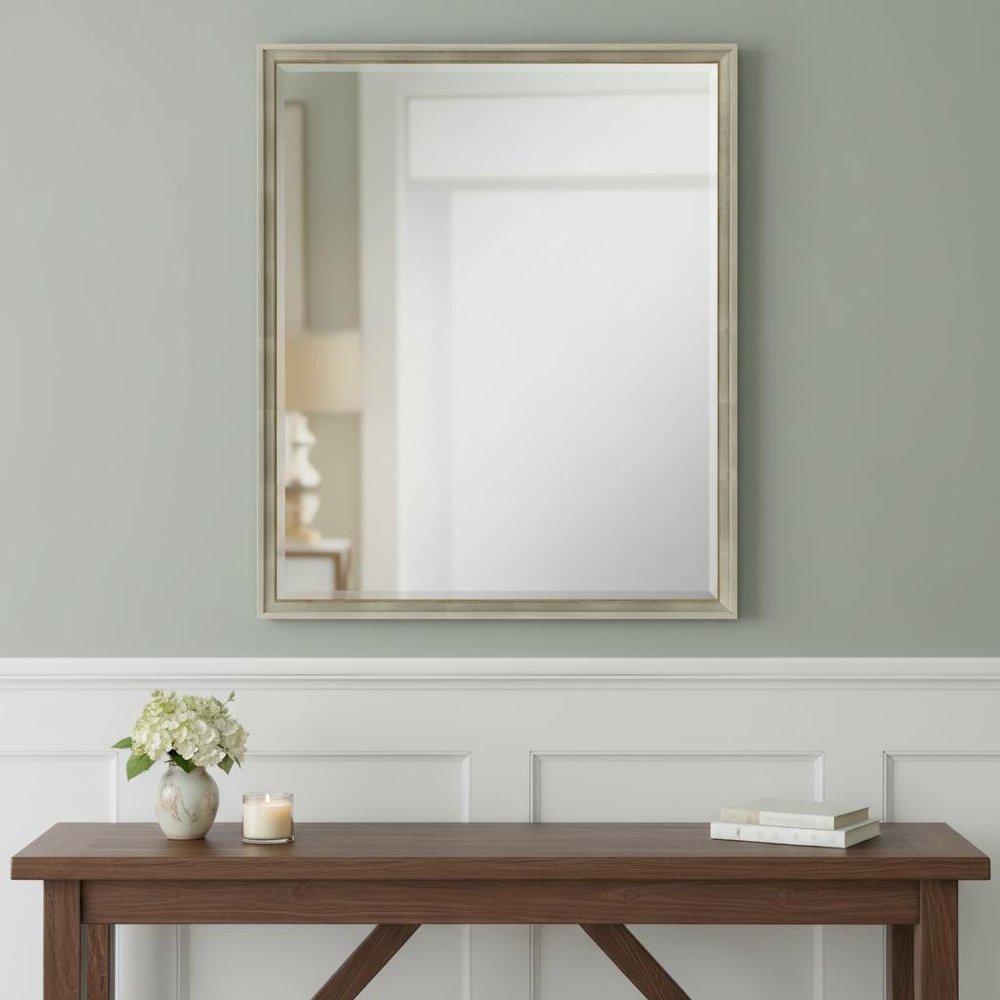 30" Silver Wood Accent Mirror — view 6