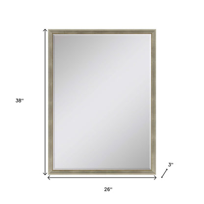 38" Silver Wood Accent Mirror