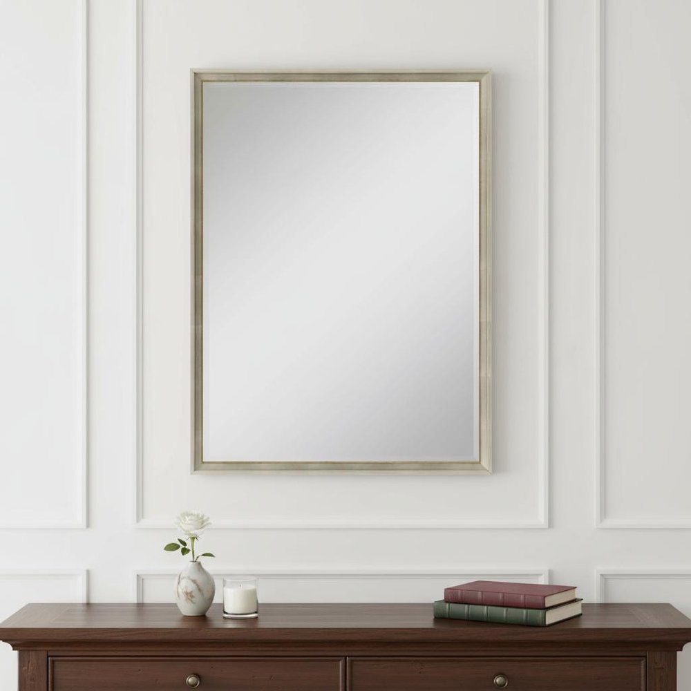 38" Silver Wood Accent Mirror — view 6