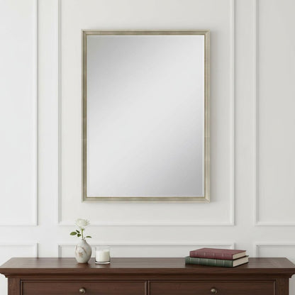 38" Silver Wood Accent Mirror