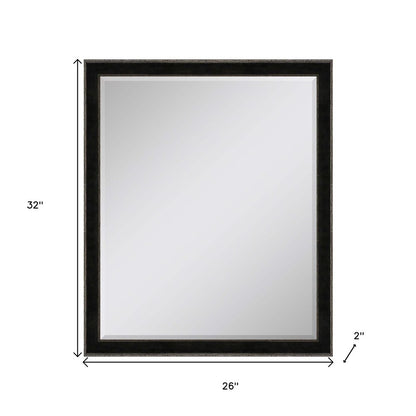 32" Dark Brown Wood Accent Mirror