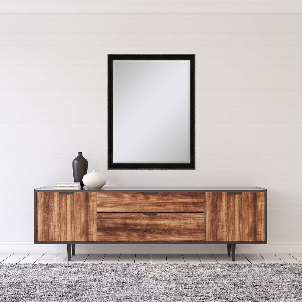 40" Dark Brown Solid Wood Framed Accent Mirror — view 2