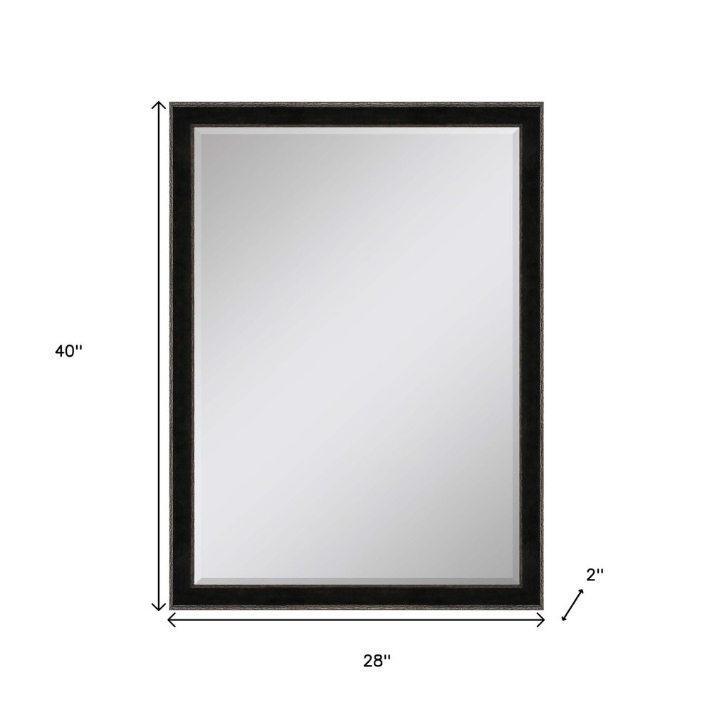 40" Dark Brown Solid Wood Framed Accent Mirror — view 5