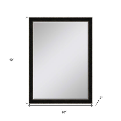 40" Dark Brown Solid Wood Framed Accent Mirror
