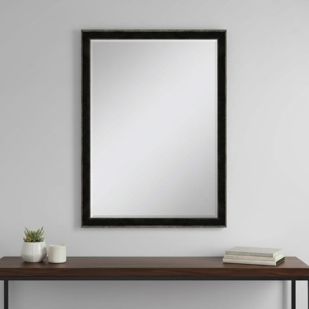 40" Dark Brown Solid Wood Framed Accent Mirror — view 6