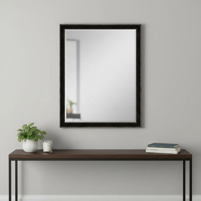 44" Dark Brown Wood Accent Mirror
