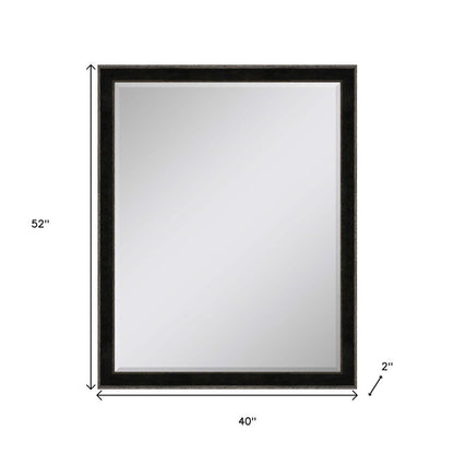 52" Dark Brown Wood Accent Mirror