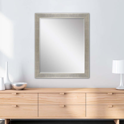 33" Silver Solid Wood Framed Accent Mirror