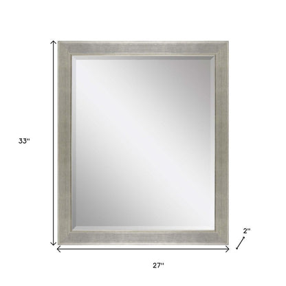 33" Silver Solid Wood Framed Accent Mirror