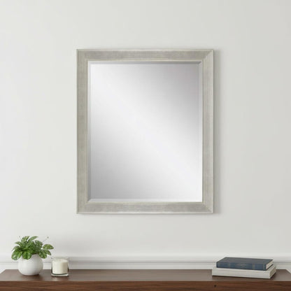 33" Silver Solid Wood Framed Accent Mirror