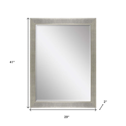 41" Silver Solid Wood Framed Accent Mirror