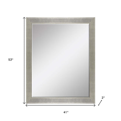 53" Silver Solid Wood Framed Accent Mirror