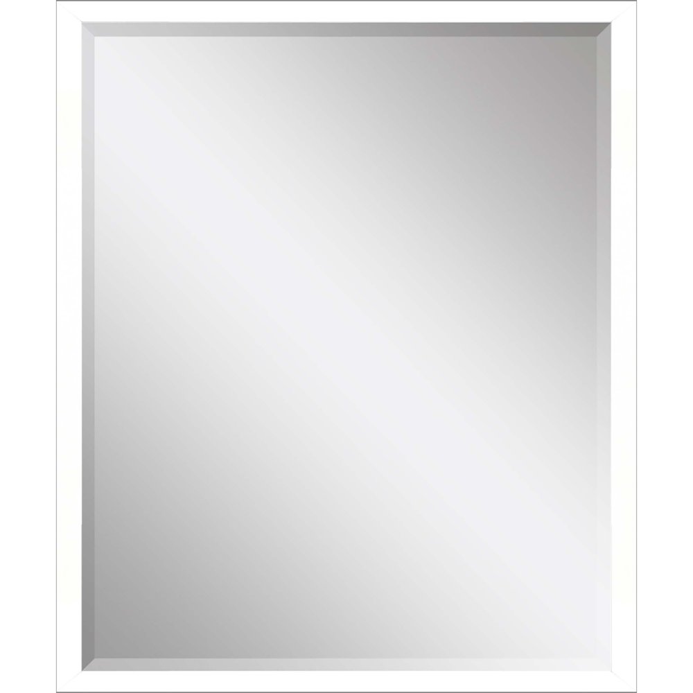 30" White Solid Wood Framed Accent Mirror — view 1