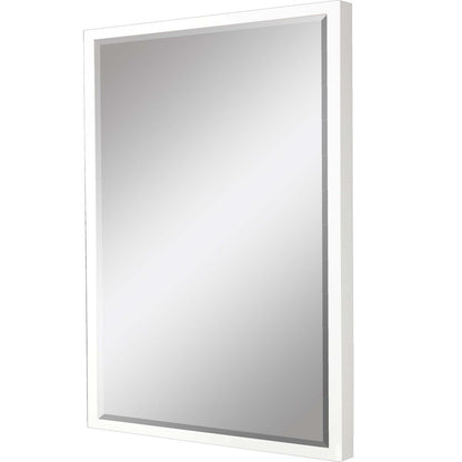 30" White Solid Wood Framed Accent Mirror