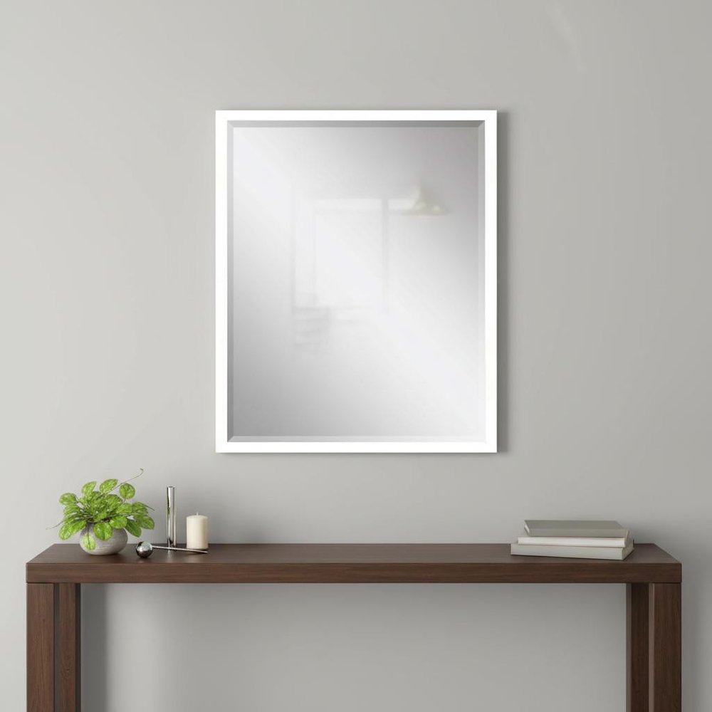 30" White Solid Wood Framed Accent Mirror — view 5