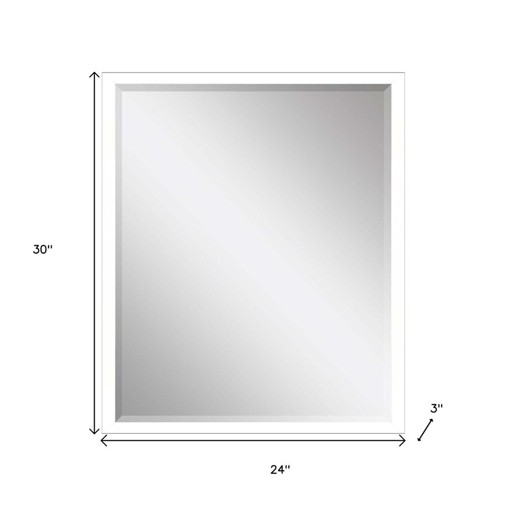 30" White Solid Wood Framed Accent Mirror — view 4