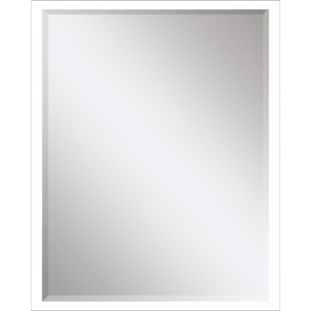 38" White Solid Wood Framed Accent Mirror — view 1