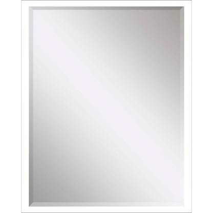 38" White Solid Wood Framed Accent Mirror