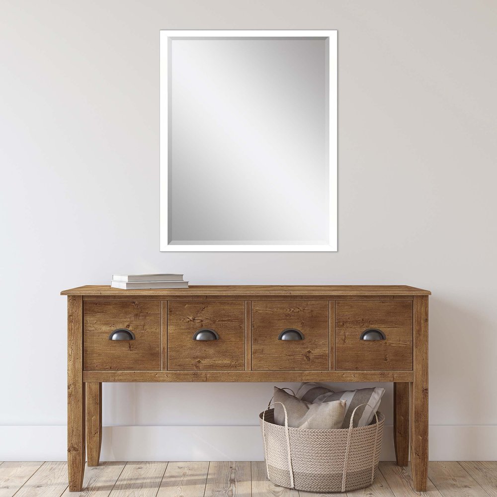 38" White Solid Wood Framed Accent Mirror — view 10