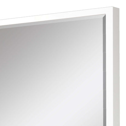 38" White Solid Wood Framed Accent Mirror