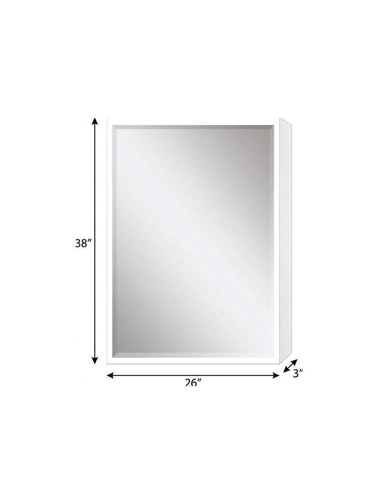 38" White Solid Wood Framed Accent Mirror — view 13