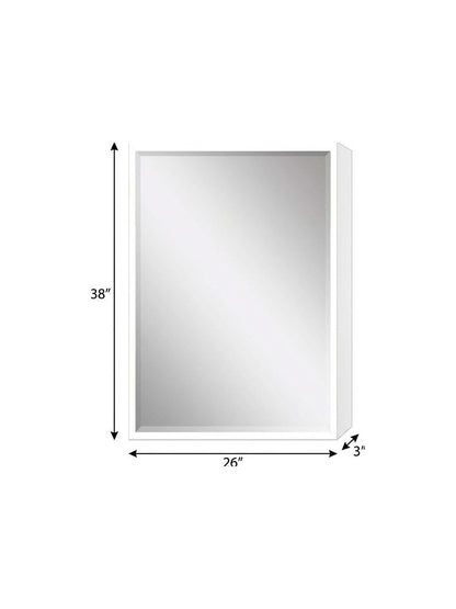 38" White Solid Wood Framed Accent Mirror